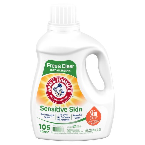 Arm & Hammer Sensitive Skin Free & Clear Detergent, 105 count, 105 fl oz