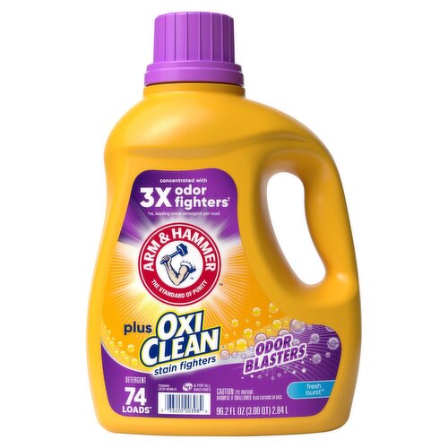 Arm & Hammer Plus Oxi Clean Fresh Burst Odor Blasters Stain Fighters Detergent, 74 loads, 96.2 fl oz