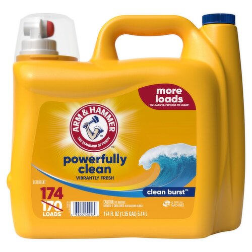 Arm & Hammer Clean Burst Powerfully Clean Vibrantly Fresh Detergent, 174 loads, 174 fl oz