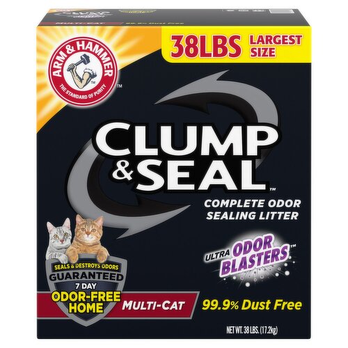 Arm & Hammer Clump & Seal Ultra Odor Blasters Multi-Cat Complete Sealing Litter, 38 lbs