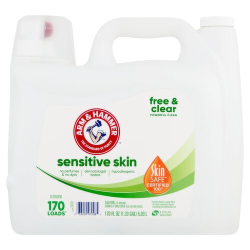 Arm & Hammer Free & Clear Sensitive Skin Laundry Detergent, 170 loads, 170 fl oz