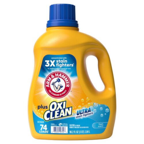 Arm & Hammer Plus Oxi Clean Fresh Scent Ultra Stain Fighters Detergent, 74 loads, 96.2 fl oz