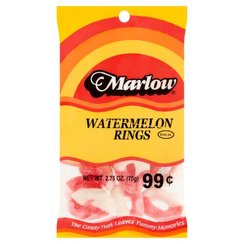 Marlow Watermelon Rings Candy, 2.75 oz