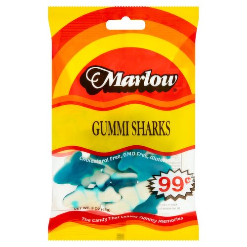 Marlow Gummi Sharks Candy, 3 oz