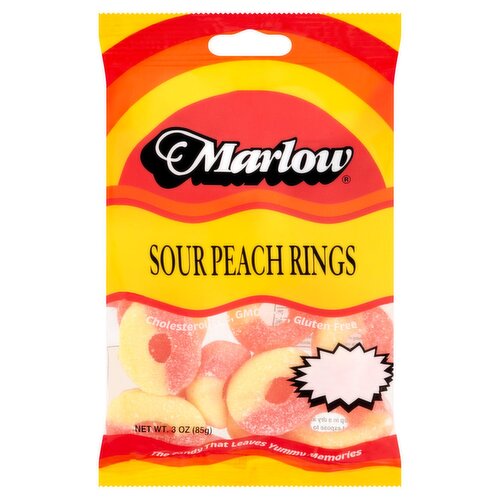 Marlow Sour Peach Rings, 3 oz