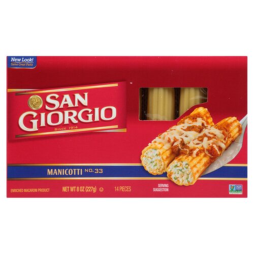 San Giorgio Manicotti No.33 Pasta, 14 count, 8 oz