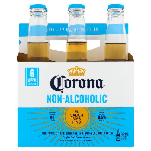 Corona Non-Alcoholic Malt Beverage, 12 fl oz, 6 count