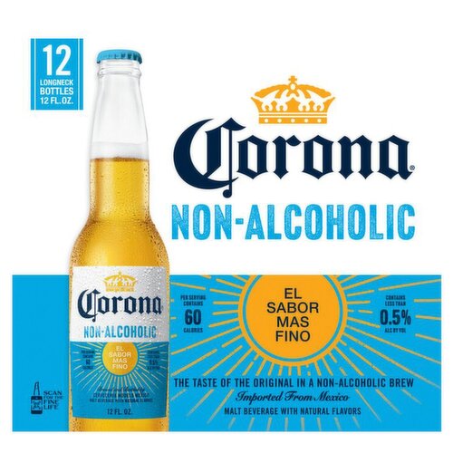 Corona Non-Alcoholic Malt Beverage, 12 fl oz, 12 count