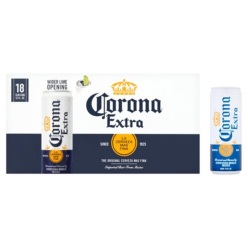 Corona Extra The Original Cerveza Mas Fina Beer, 12 fl oz, 18 count