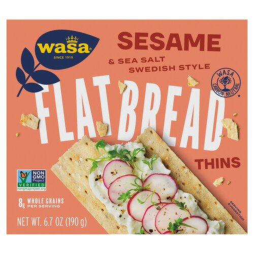 Wasa Sesame & Sea Salt Swedish Style Flatbread Thin Crackers, 6.7 oz