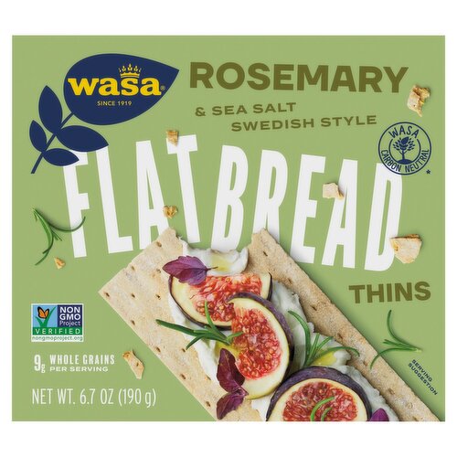 Wasa Rosemary & Sea Salt Swedish Style Flatbread Thin Crackers, 6.7 oz