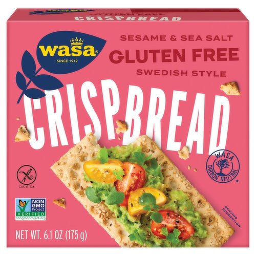 Wasa Sesame & Sea Salt Gluten Free Swedish Style Crispbread, 6.1 oz