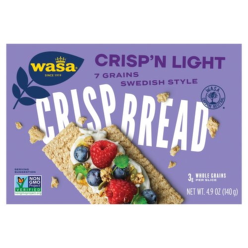 Wasa Crisp'n Light 7 Grains Swedish Style Crispbread Crackers, 4.9 oz