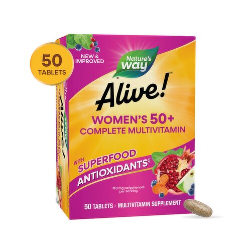 Nature's Way Alive! Women's 50+ Complete Multivitamin Supplement, 50 count