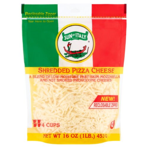 Sun of Italy Shredded Pizza Cheese, 16 oz