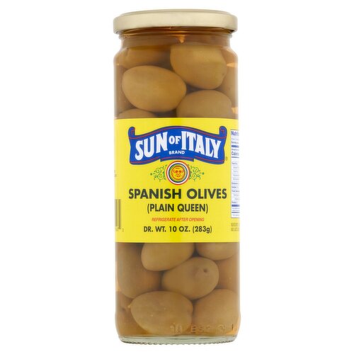 Sun of Italy Plain Queen Spanish Olives, 10 oz