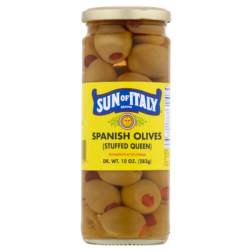 Sun of Italy Stuffed Queen Spanish Olives, 10 oz