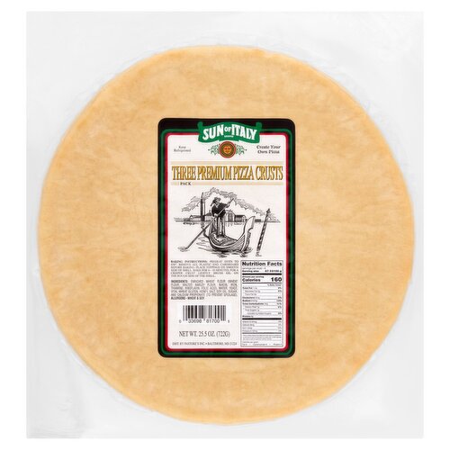 Sun of Italy Premium Pizza Crusts, 3 count, 25.5 oz