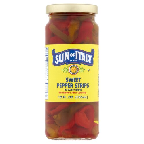 Sun of Italy Sweet Pepper Strips in Sweet Brine, 12 fl oz