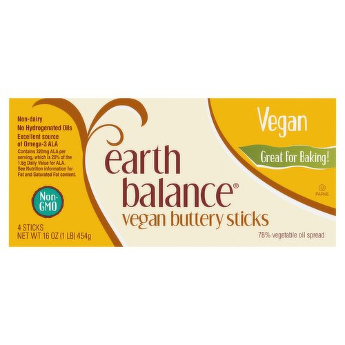 Earth Balance Vegan Buttery Sticks, 4 count, 16 oz