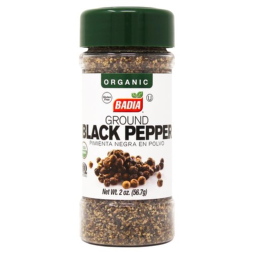 Badia Organic Ground Black Pepper, 2 oz