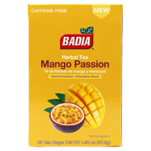 Badia Mango Passion Herbal Tea, 25 count, 1.32 oz
