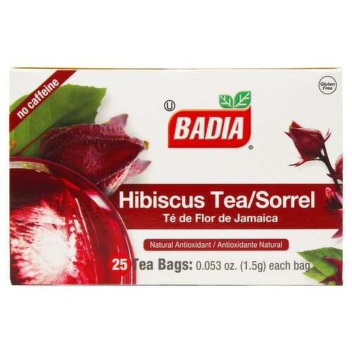 Badia Hibiscus Tea Bags, 25 count, 0.053 oz