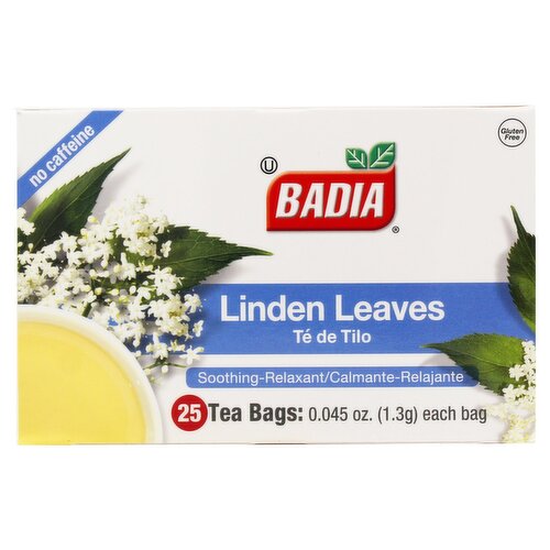 Badia Linden Leaves Tea Bags, 25 count, 0.045 oz