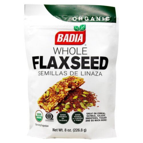 Badia Organic Whole Flaxseed, 8 oz