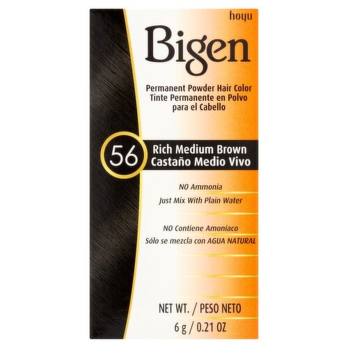 Hoyu Bigen 56 Rich Medium Brown Permanent Powder Hair Color, 0.21 oz