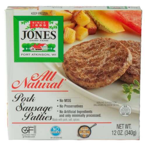 Jones Dairy Farm Pork Sausage Patties, 12 oz
