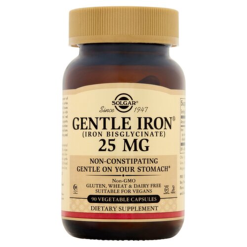 Solgar Gentle Iron Dietary Supplement, 25 mg, 90 count