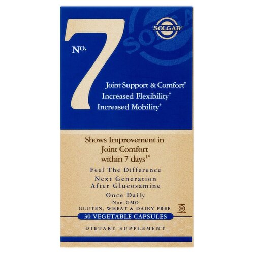 Solgar No. 7 Joint Support & Comfort Vegetable Capsules Dietary Supplement, 30 count