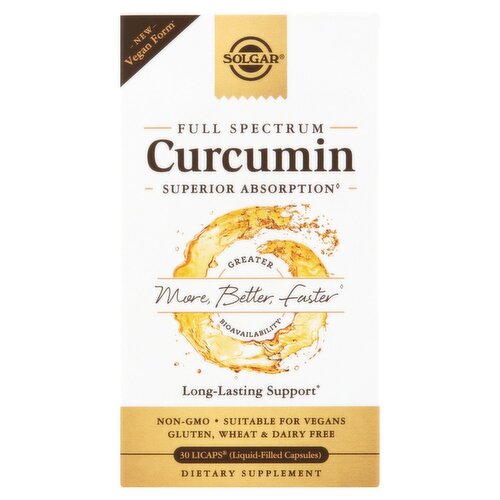 Solgar Full Spectrum Curcumin Dietary Supplement, 30 count