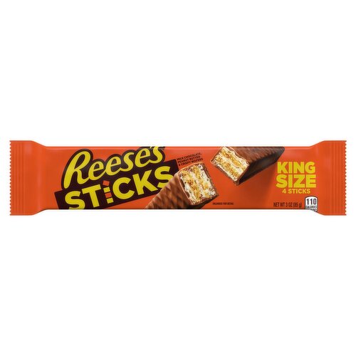 Reese's Milk Chocolate, Peanut Butter & Crispy Wafers Sticks King Size, 4 count, 3 oz