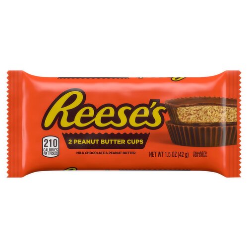 Reese's Milk Chocolate & Peanut Butter Cups, 2 count, 1.5 oz