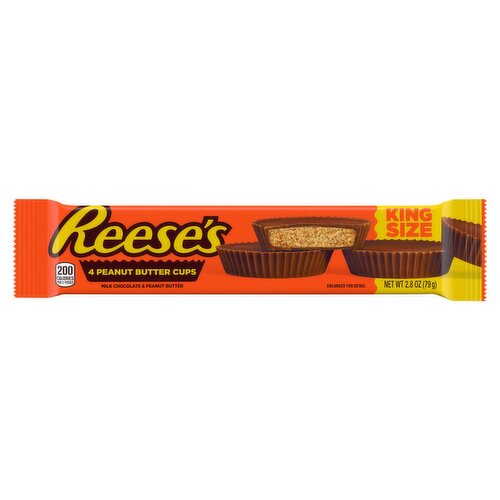 Reese's Milk Chocolate & Peanut Butter Cups King Size, 4 count, 2.8 oz