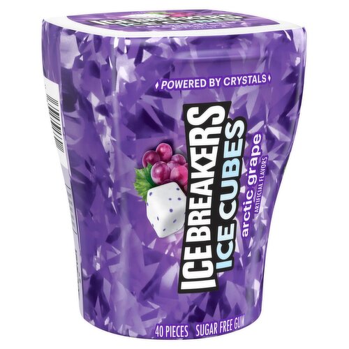 Ice Breakers Ice Cubes Arctic Grape Sugar Free Gum, 40 count