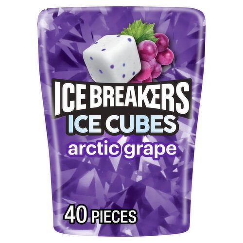 Ice Breakers Ice Cubes Arctic Grape Sugar Free Gum, 40 count