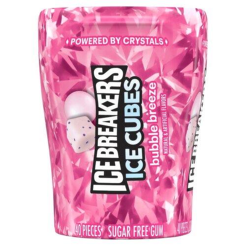 Ice Breakers Ice Cubes Bubble Breeze Sugar Free Gum, 40 count