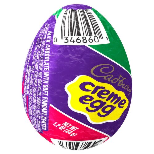 Cadbury Milk Chocolate with Soft Fondant Center Creme Egg, 1.2 oz