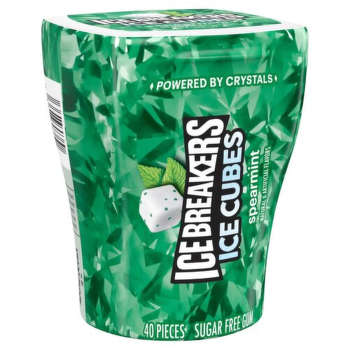 Ice Breakers Ice Cubes Spearmint Sugar Free Gum, 40 count