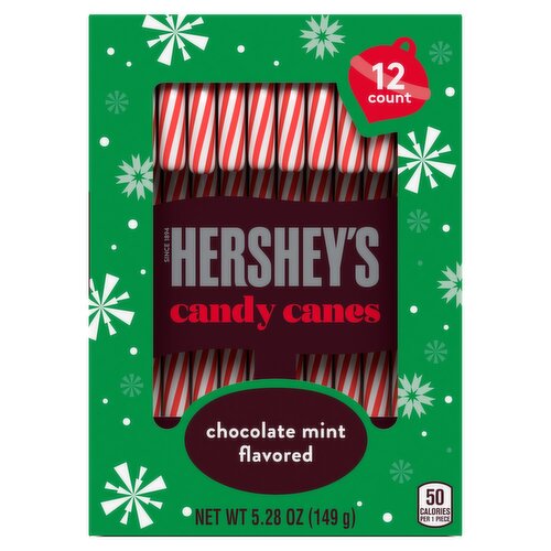 Hershey's Chocolate Mint Flavored Candy Canes,12 count, 5.28 oz