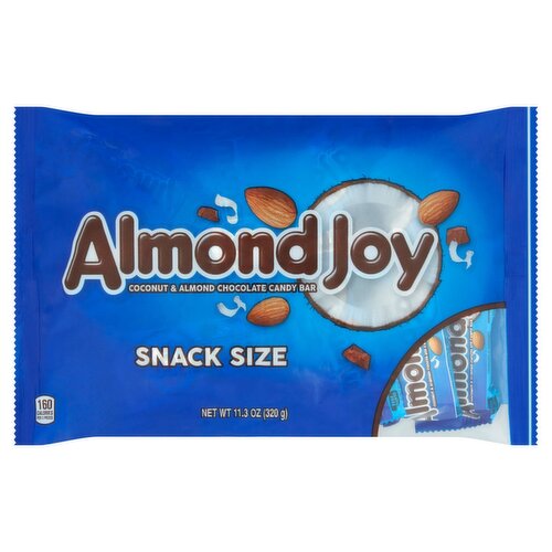 ALMOND JOY Coconut and Almond Chocolate Snack Size, Candy Bag, 11.3 oz