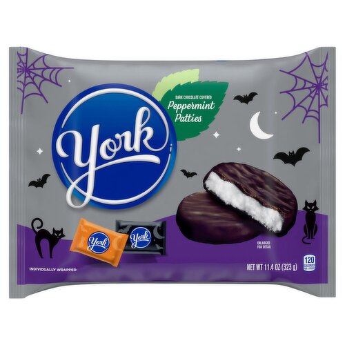 YORK Dark Chocolate Peppermint Patties, Halloween Candy Bag, 11.4 oz