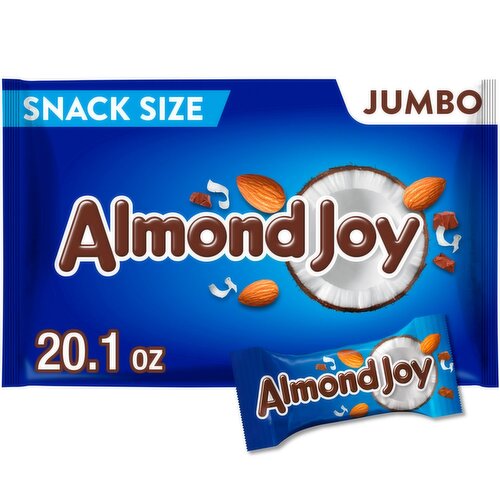 Almond Joy Coconut & Almond Chocolate Candy Bar Snack Size Jumbo Bag, 20.1 oz