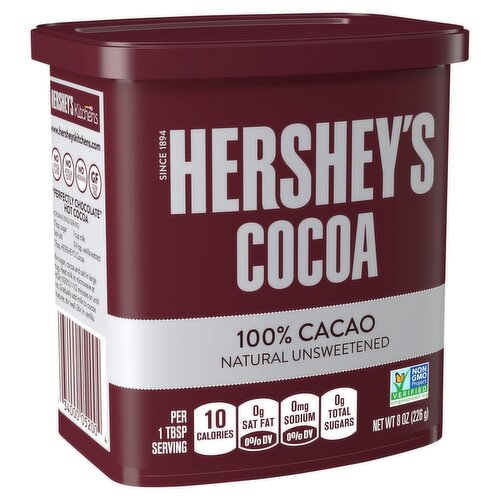 Hershey's 100% Cacao Natural Unsweetened Cocoa, 8 oz