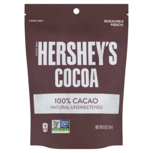 Hershey's Cocoa Natural Unsweetened 100% Cacao, 6 oz