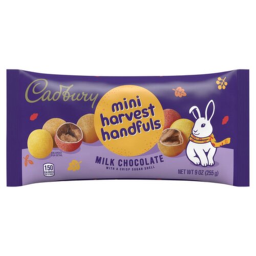 Cadbury Mini Harvest Handfuls Milk Chocolate with a Crisp of Sugar Shell, 9 oz