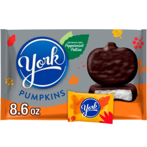 York Pumpkins Dark Chocolate Covered Peppermint Patties, 8.6 oz